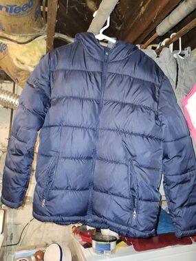 Boys Navy Quilted Puffer Jacket
